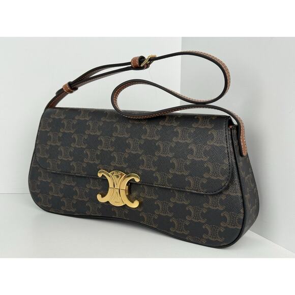 CELINE LOLA IN Triomphe Canvas and Calfskin B-2 - Picture 1 of 16